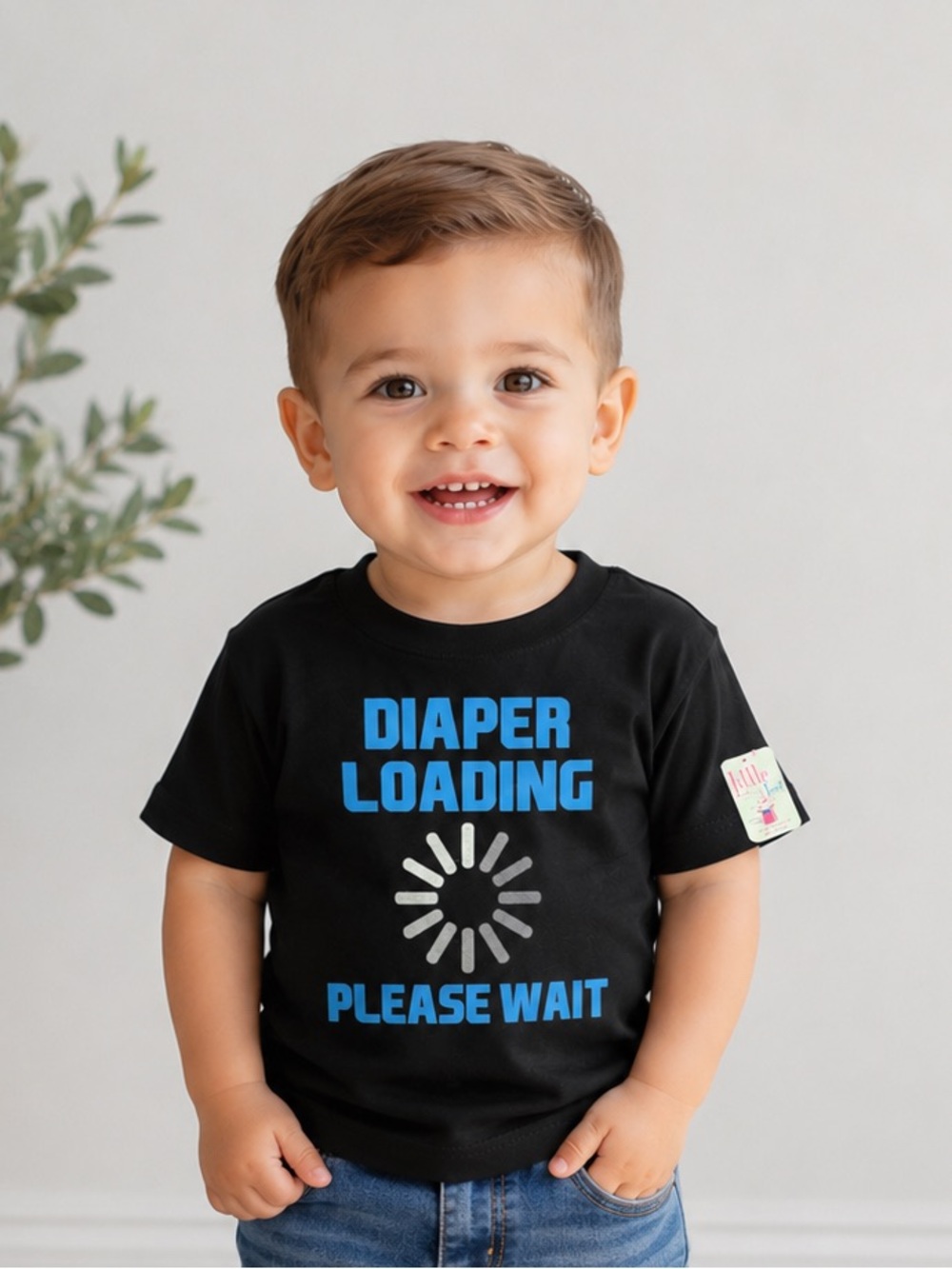 NWT Little Teez “Diaper Loading Please Wait” Toddler Short Sleeve T-shirt - 2T